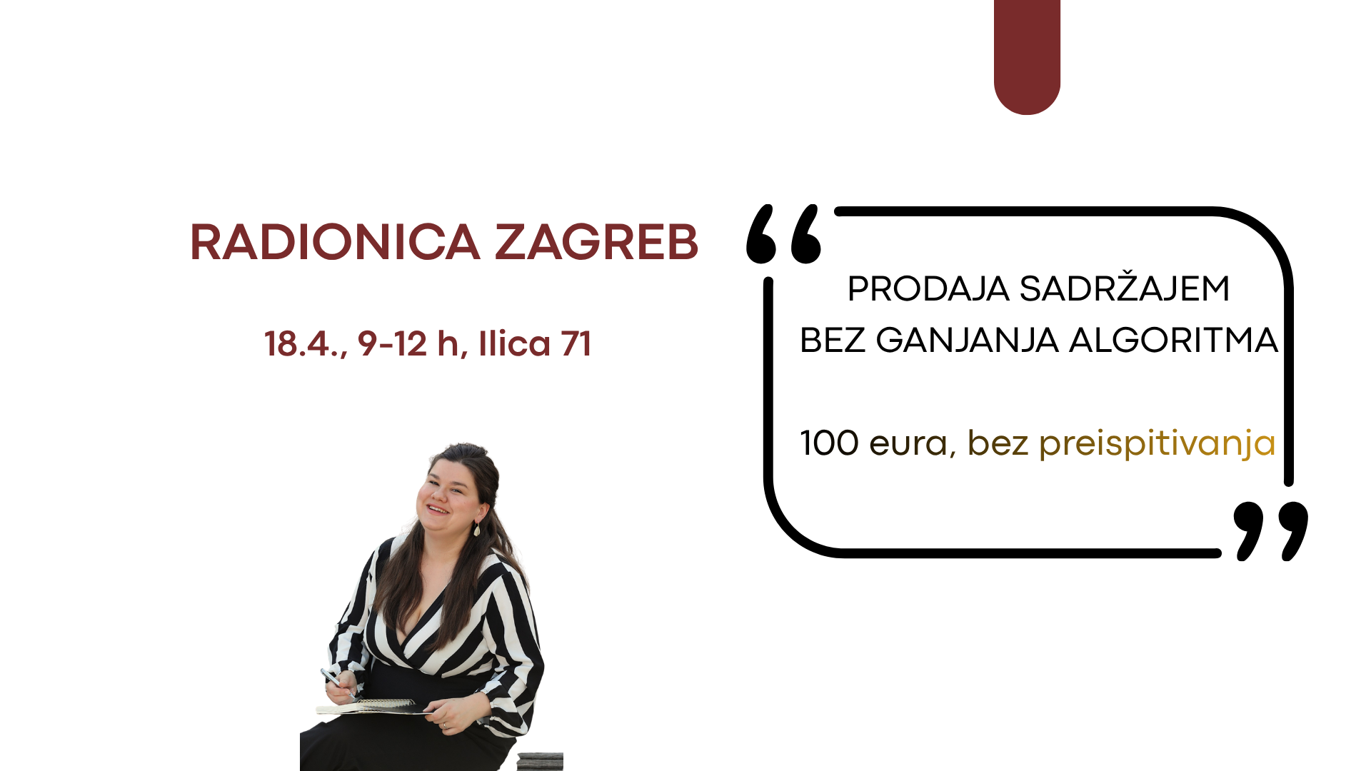Kreiranje objava koje prodaju bez algoritma – Zagreb -. 18.4.